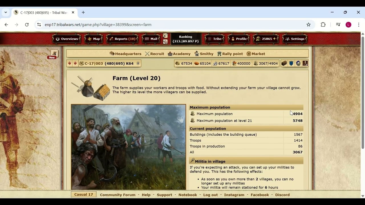 Tribal Wars Gameplay -  Update, bigger picture: why I don't build army and future tactics