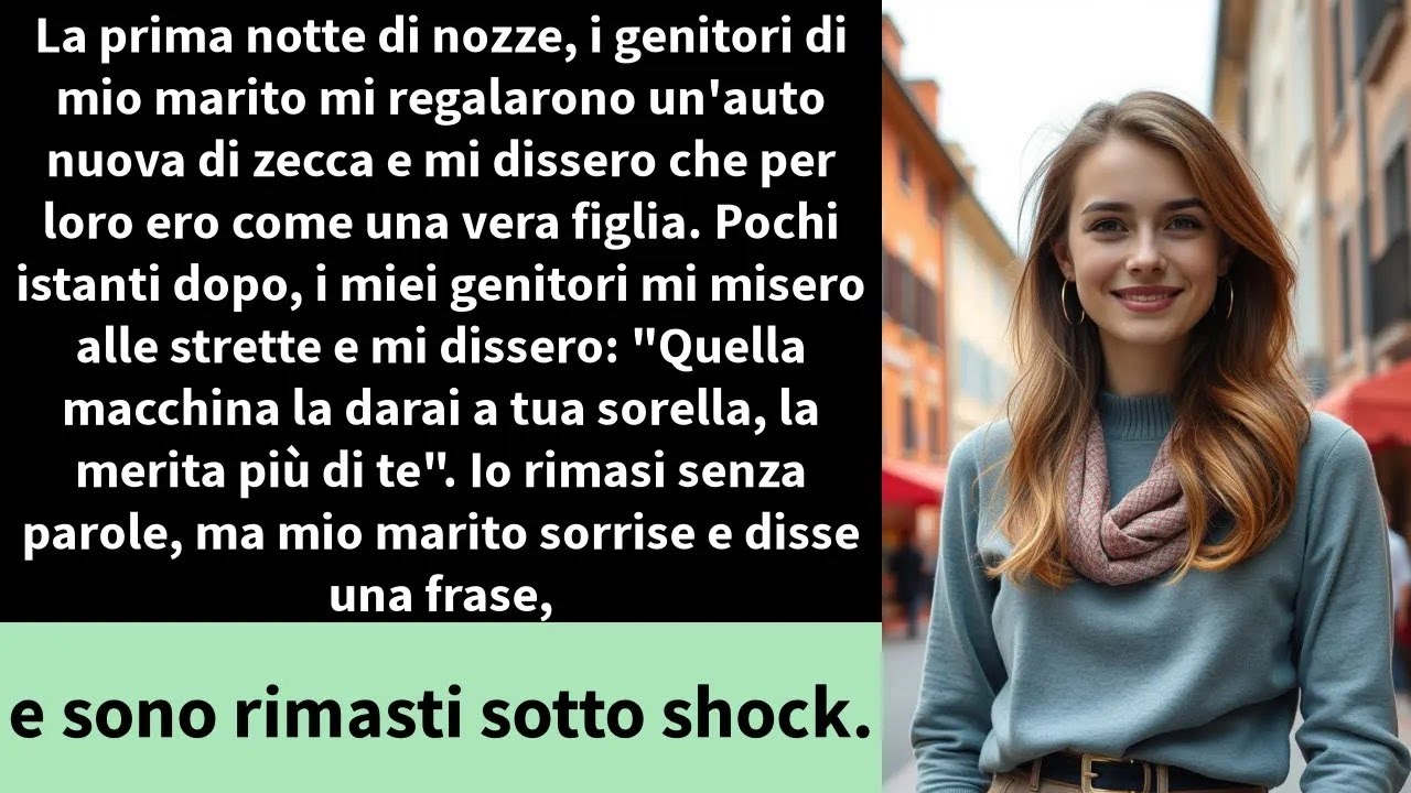 La prima notte di nozze, i genitori di mio marito mi regalarono un'auto nuova di zecca e mi dissero