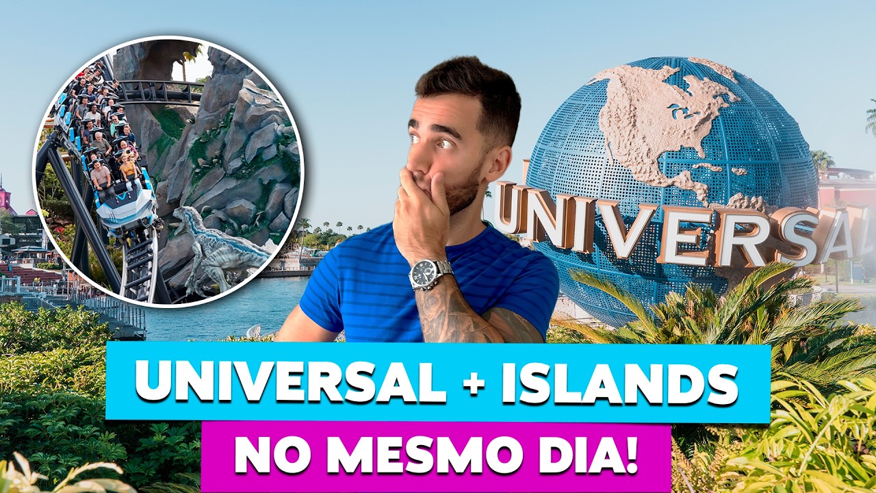 Parque Universal Studios e Islands Of Adventure em 1 dia! Park to Park Orlando!