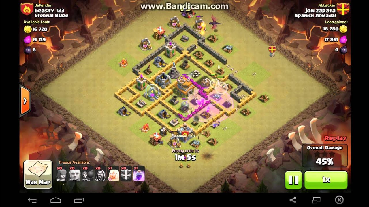 Th7 Attacker vs Th7 Defender Archer, Giant, Wizard, Healer