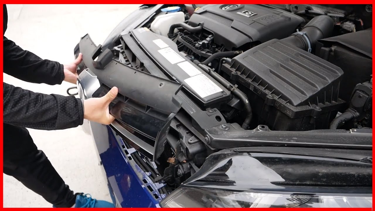 Как снять переднюю решетку радиатора VW | Удаление хрома на Golf R MK7
