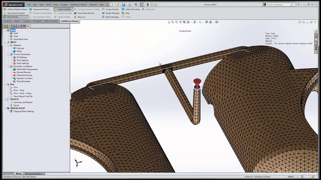 SOLIDWORKS Plastics - projektowanie układu dolotowego i faza dopakowania