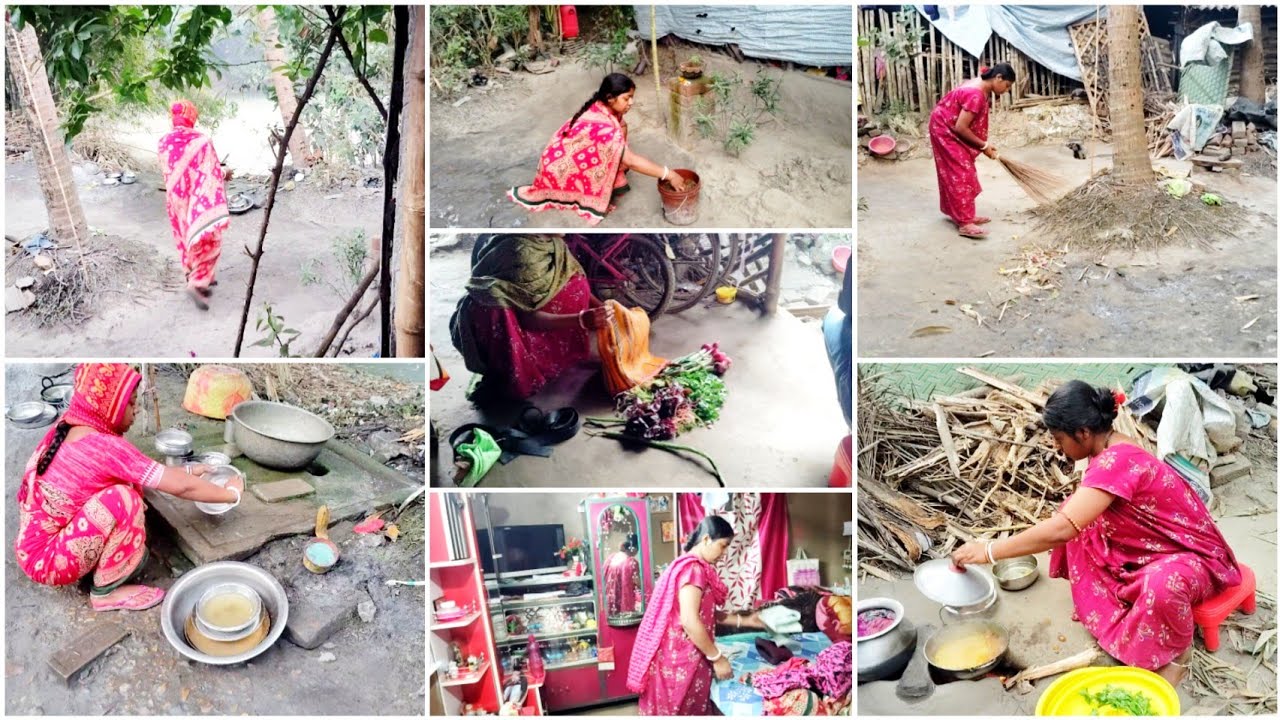সংসার পরিষ্কার পরিছন্ন রাখতে সকাল থেকে বিকাল পর্যন্ত যেভাবে কাজগুলো একা হাতে গুছিয়ে করি ||