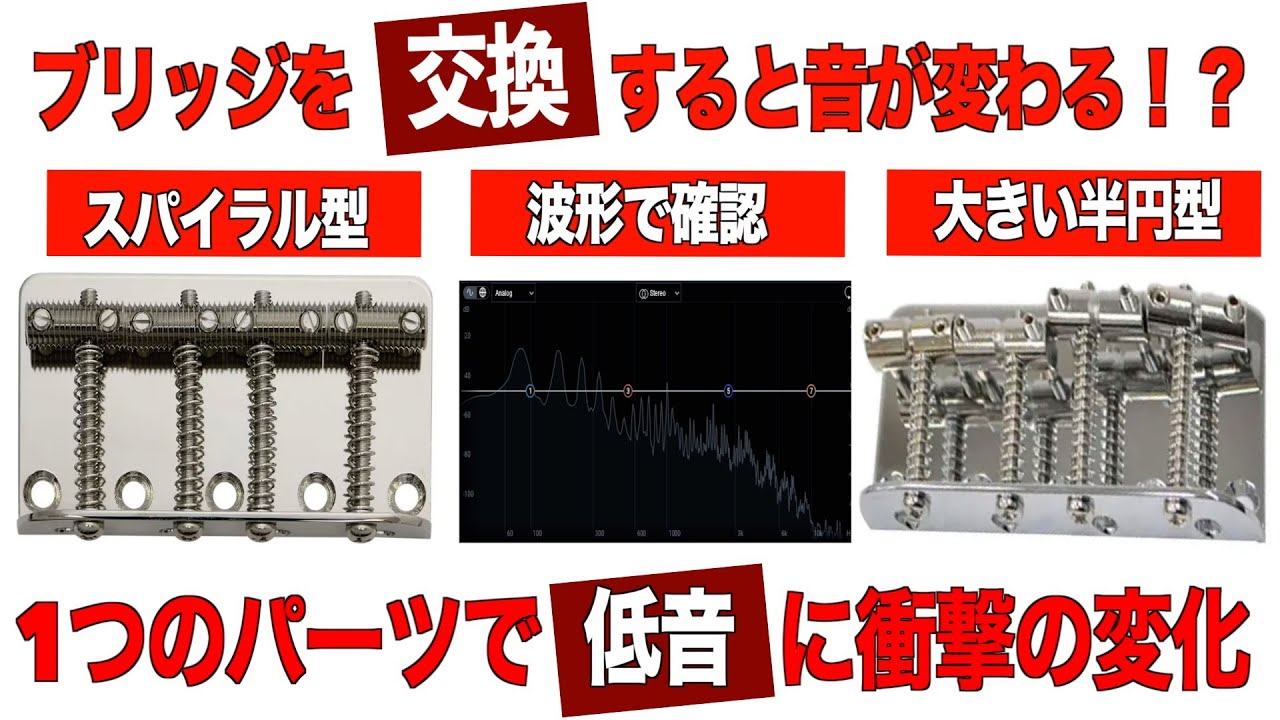 ブリッジを変えるとベースの音は変わるのか！？