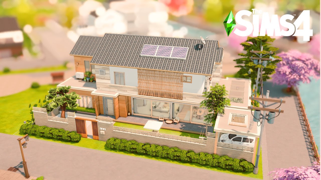 Modern Japanese House🌻 MT. Komorebi🚝 | Stop Motion Build | The Sims 4 | No CC