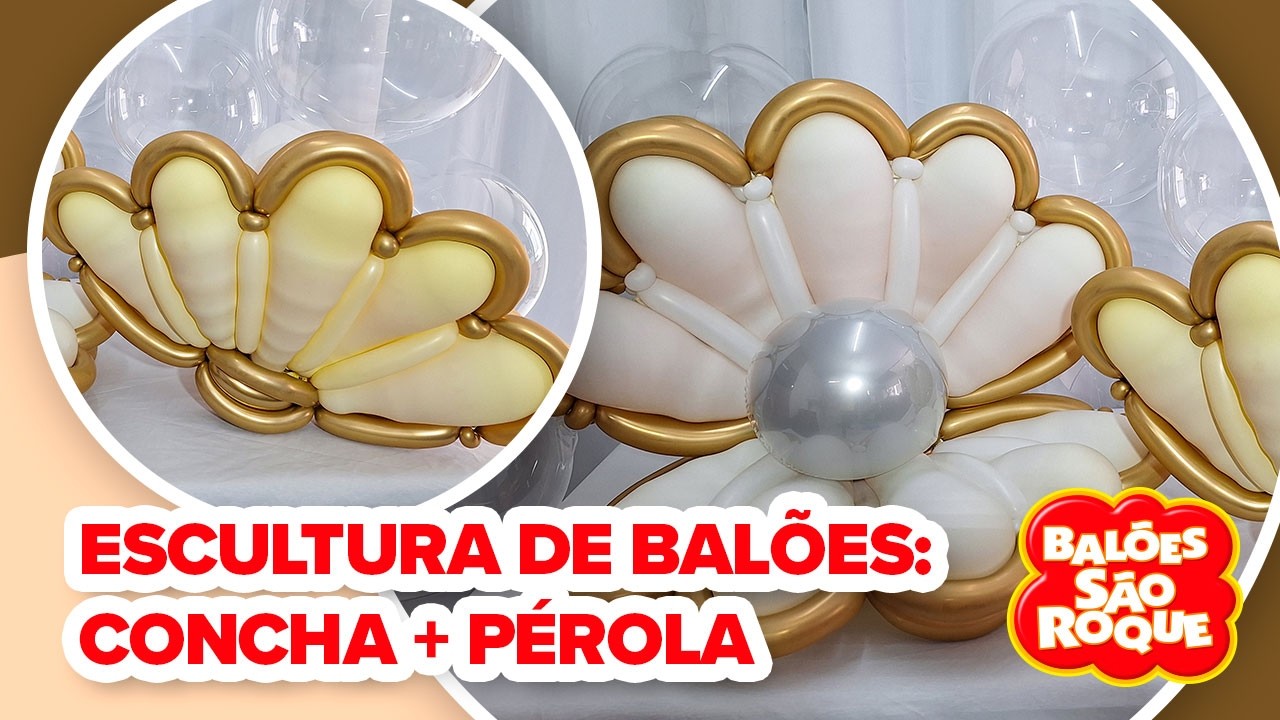 Aprenda a criar uma escultura de concha de mar com balões I Passo a passo!
