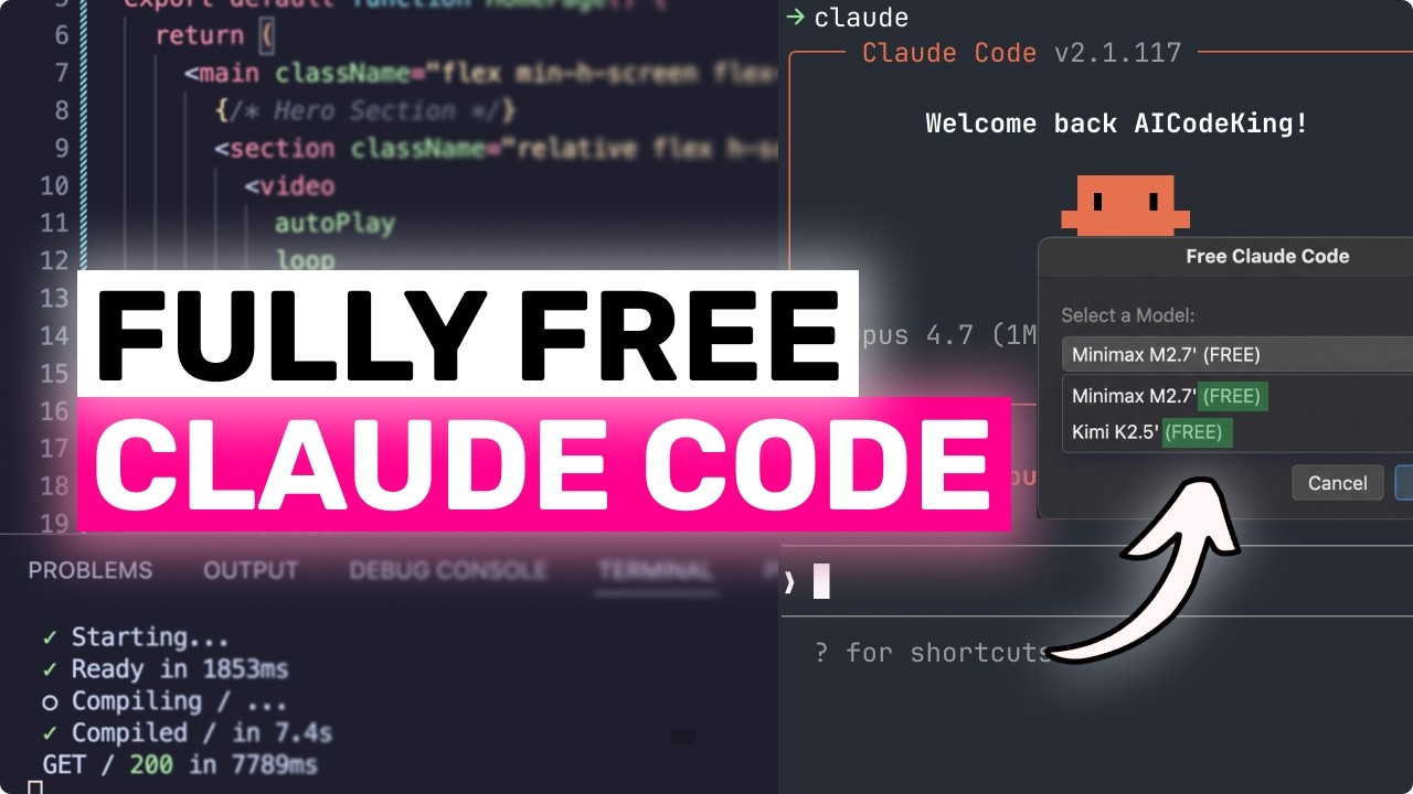 Полностью бесплатный Claude Code: ПРОСТАЯ НАСТРОЙКА ДЕЛАЕТ Claude Code АБСОЛЮТНО БЕСПЛАТНЫМ!