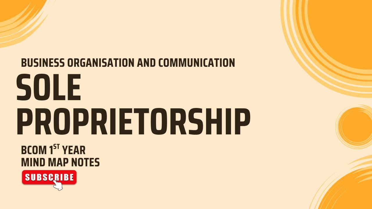 Sole Proprietorship -11th/12th/BCOM/BBA