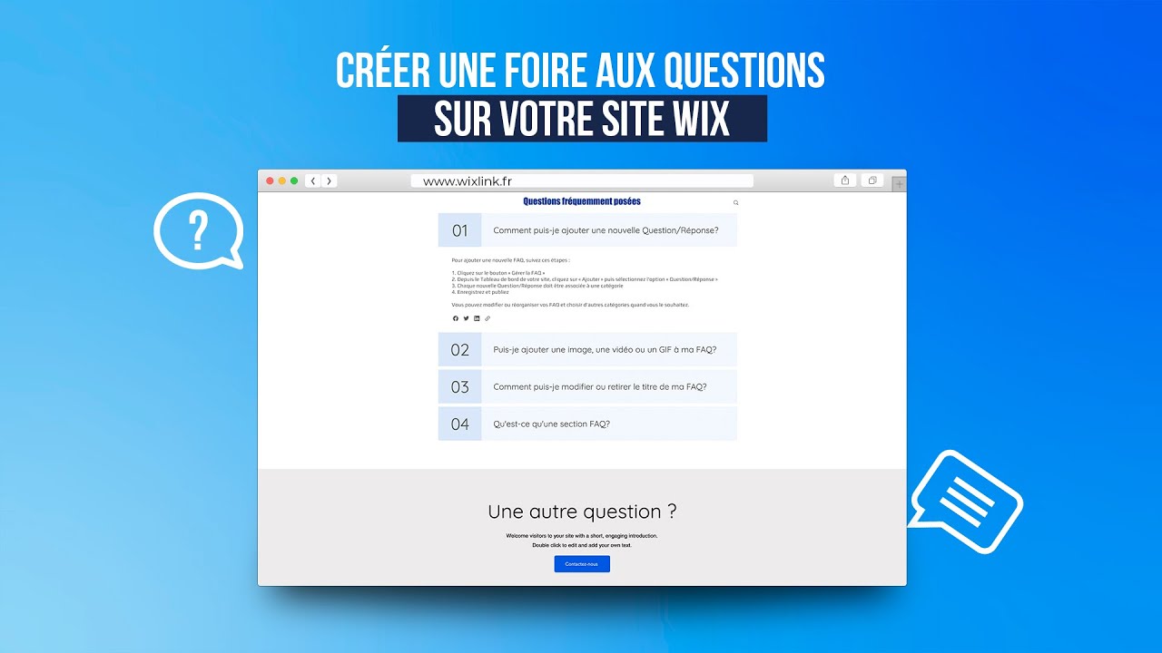 Tuto Wix 2023 : Comment créer une Foire Aux Questions sur son site web