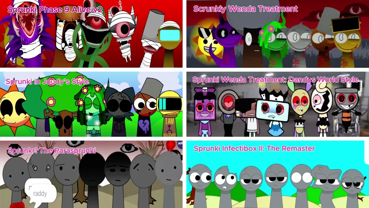 Mix all together Sprunki Phase 9 Alive v2 vs Scrunkly Wenda Treatment vs Sprunki in Joudy’s St...P14