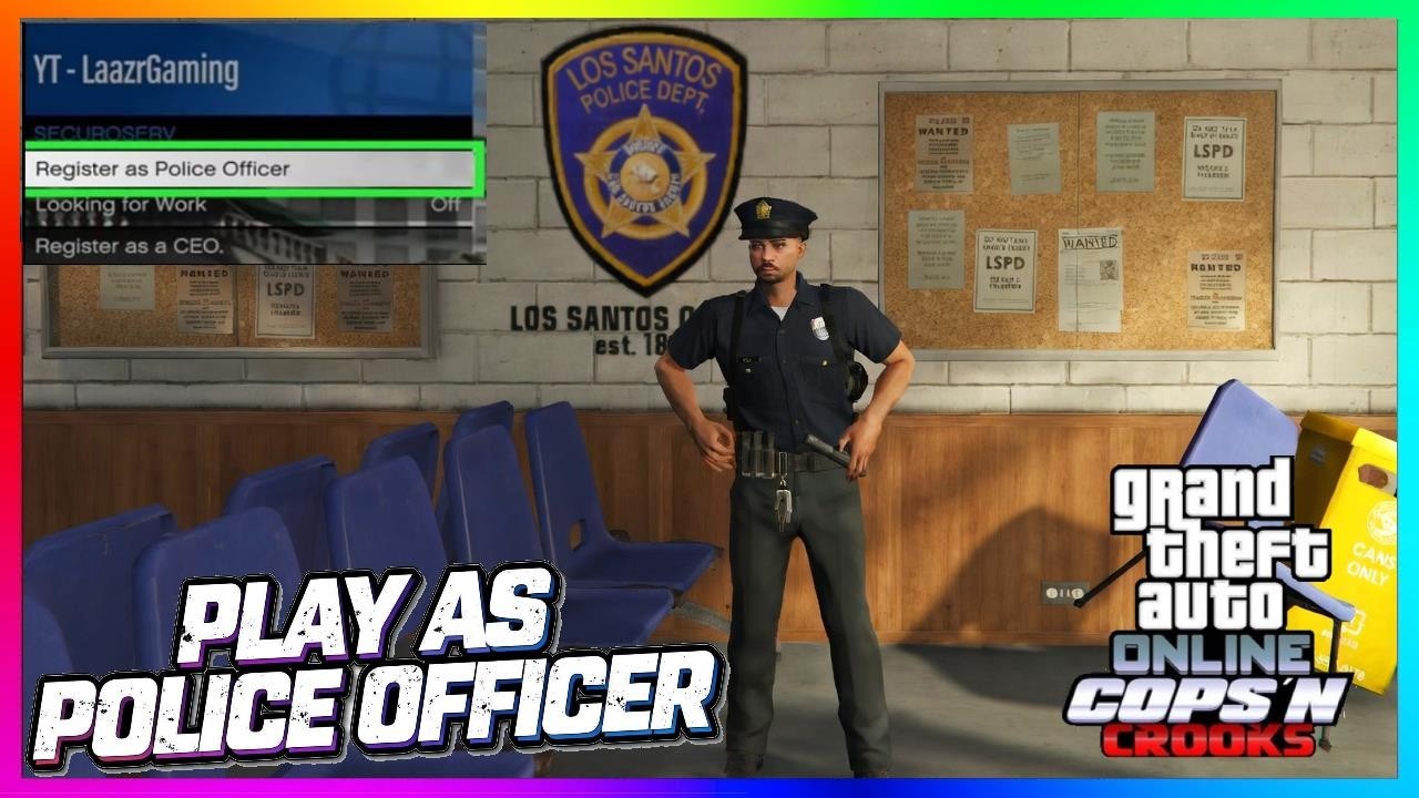 Как зарегистрироваться в качестве сотрудника полиции Лос-Анджелеса в GTA 5! (Полицейский участок,...
