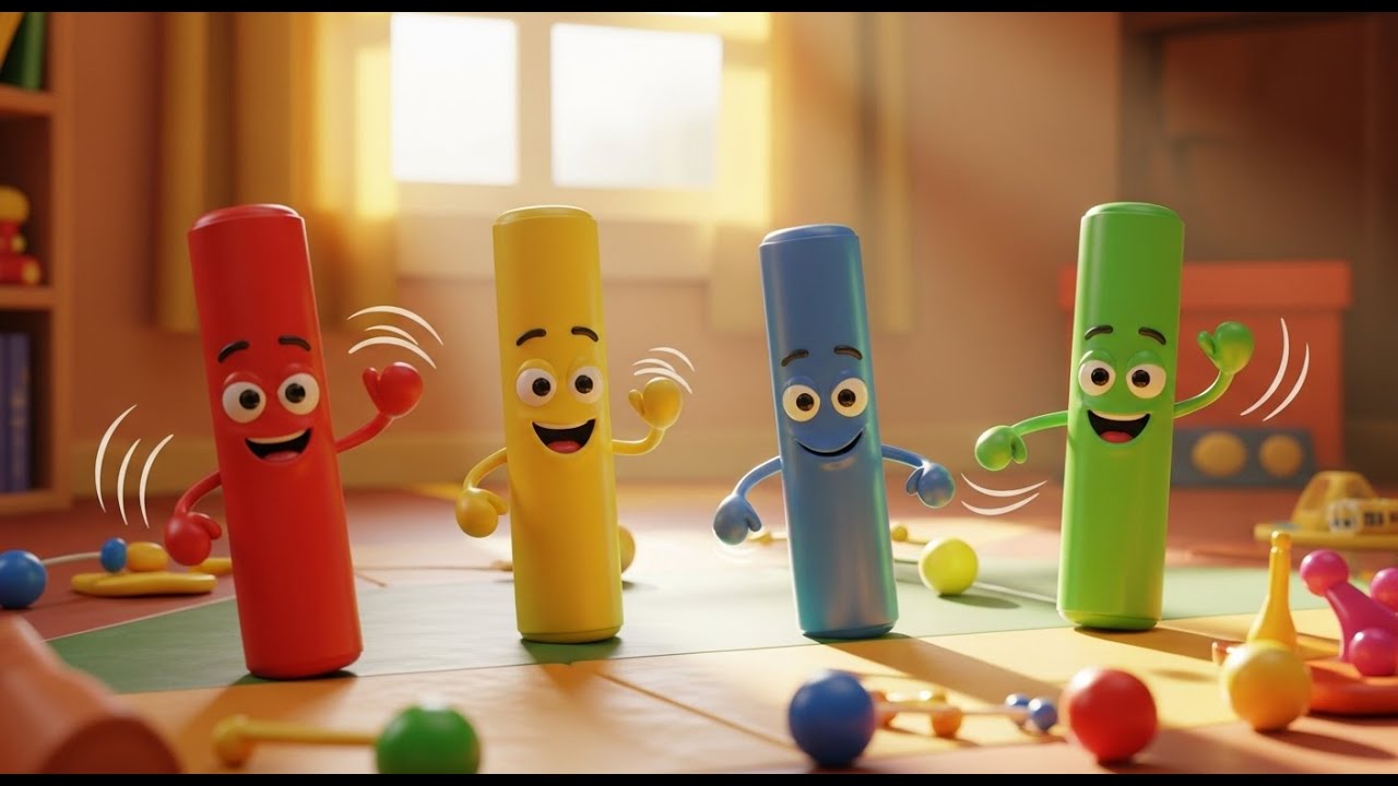 Quatro Pequenos Chocalhos de Brinquedo | Música Sensorial e Sons para Bebés
