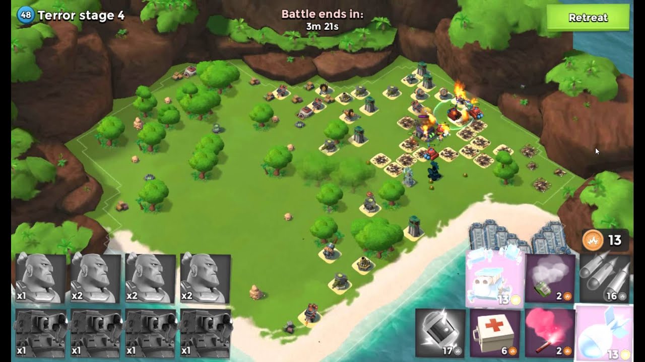 海島奇兵 Boom Beach Level 48 (48) Terror Stage 4/7 Scorchers & Warriors