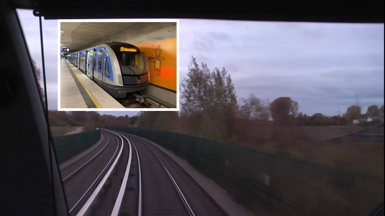 Führerstandsmitfahrt h.d. Scheibe im Siemens C2 U6 von Garching-Forschungszentrum zum Sendlinger Tor