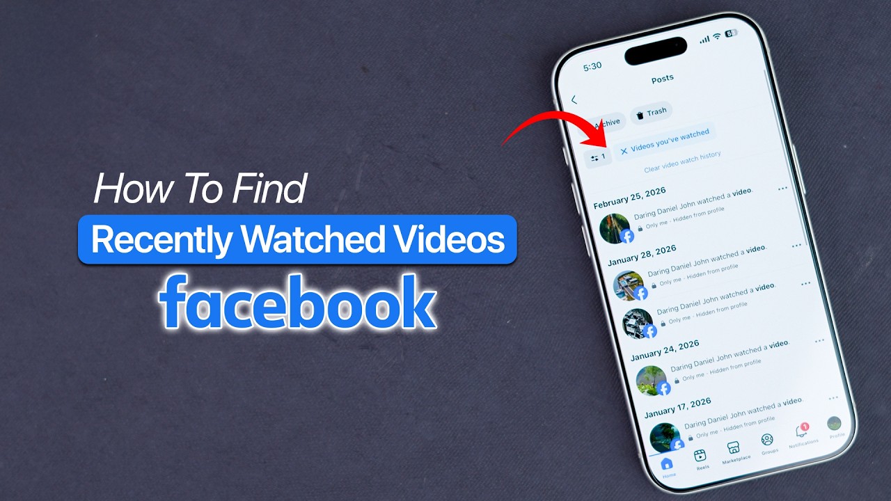 Как найти недавно просмотренные видео на Facebook?