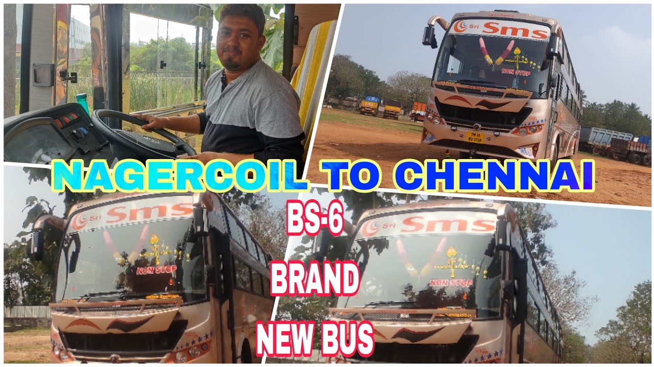 BRAND NEW BS-6 BUS FROM NAGERCOIL TO CHENNAI SREE SMS TRAVELS புது பேருந்தில் புது பயணம்🚃🚃👍👍👍👍🚃🚃🚃