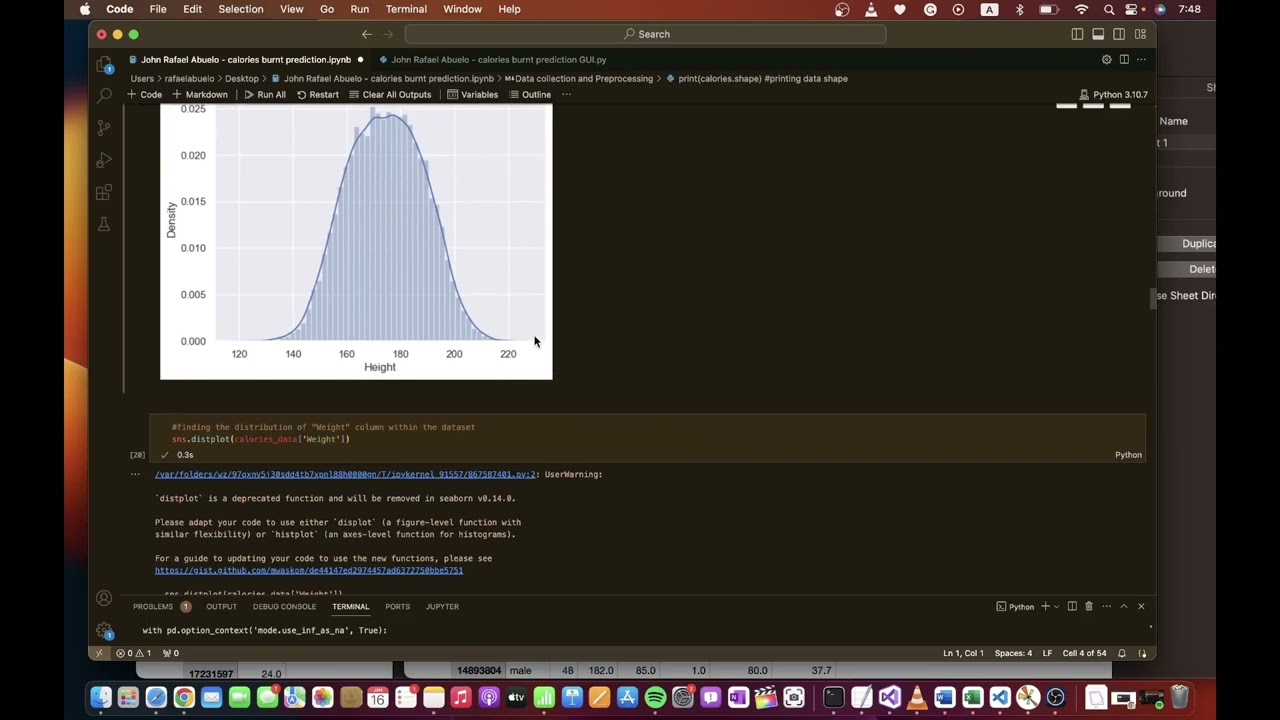 Machine learning model calories burnt prediction - John Rafael Abuelo