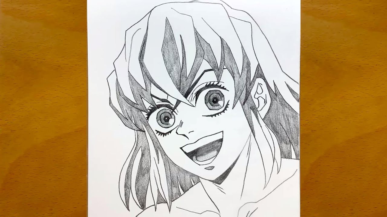 Anime sketch | How to draw Inosuke Hashibira from Demon Slayer | Draw anime | Anime Drawing