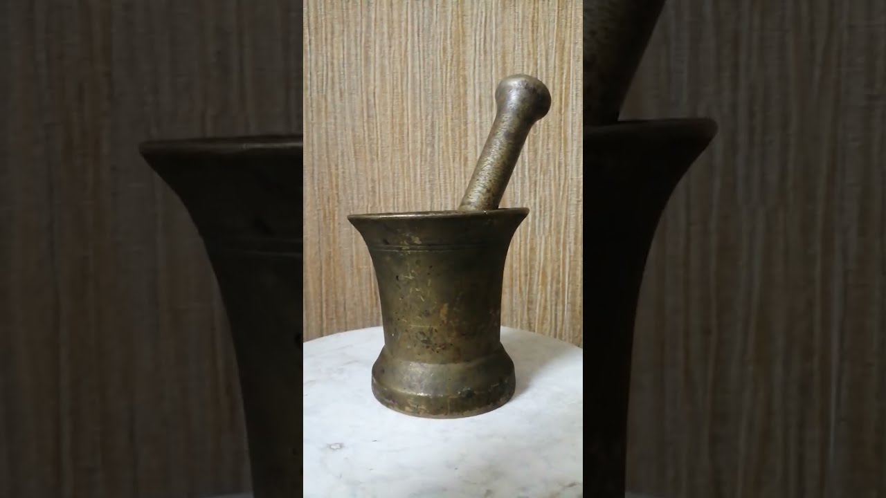 Ступка с пестиком, ступка старинная, латунь бронза retrostarina