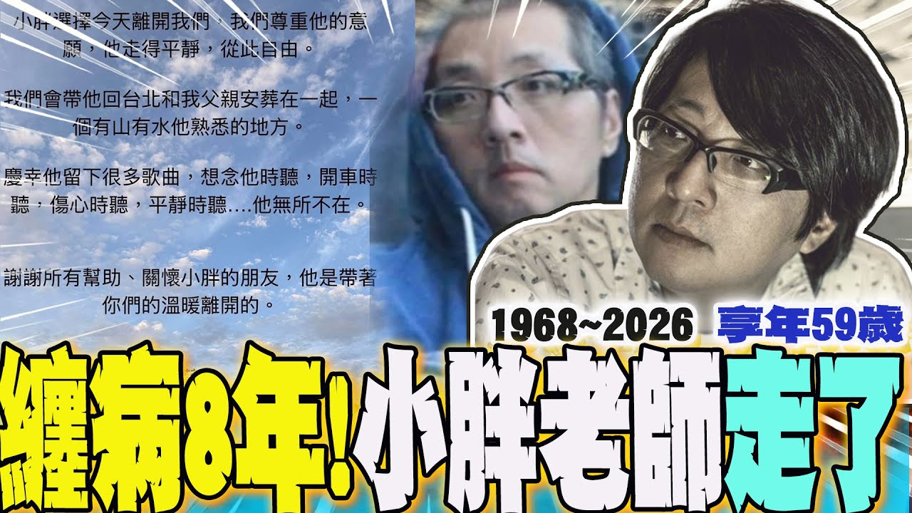 小胖老師走了...袁惟仁纏病8年逝世家中!家屬證實 享年59歲