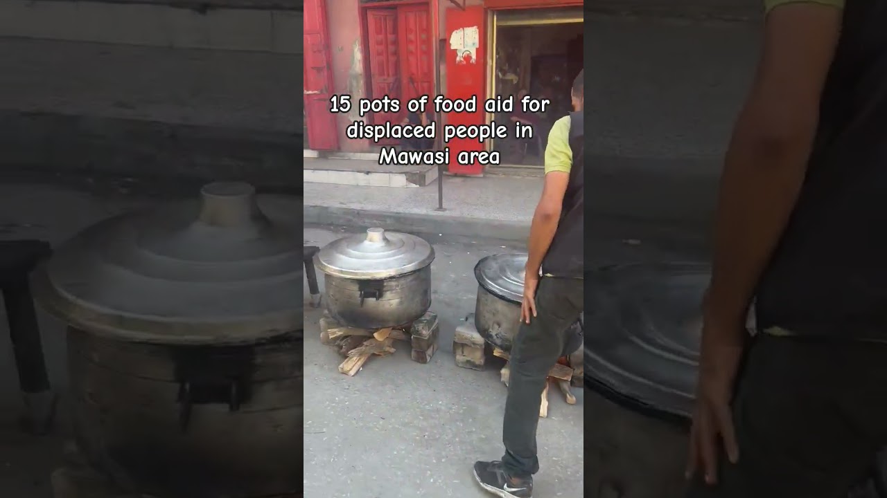 15 pots of food aid for displaced people in Mawasi area