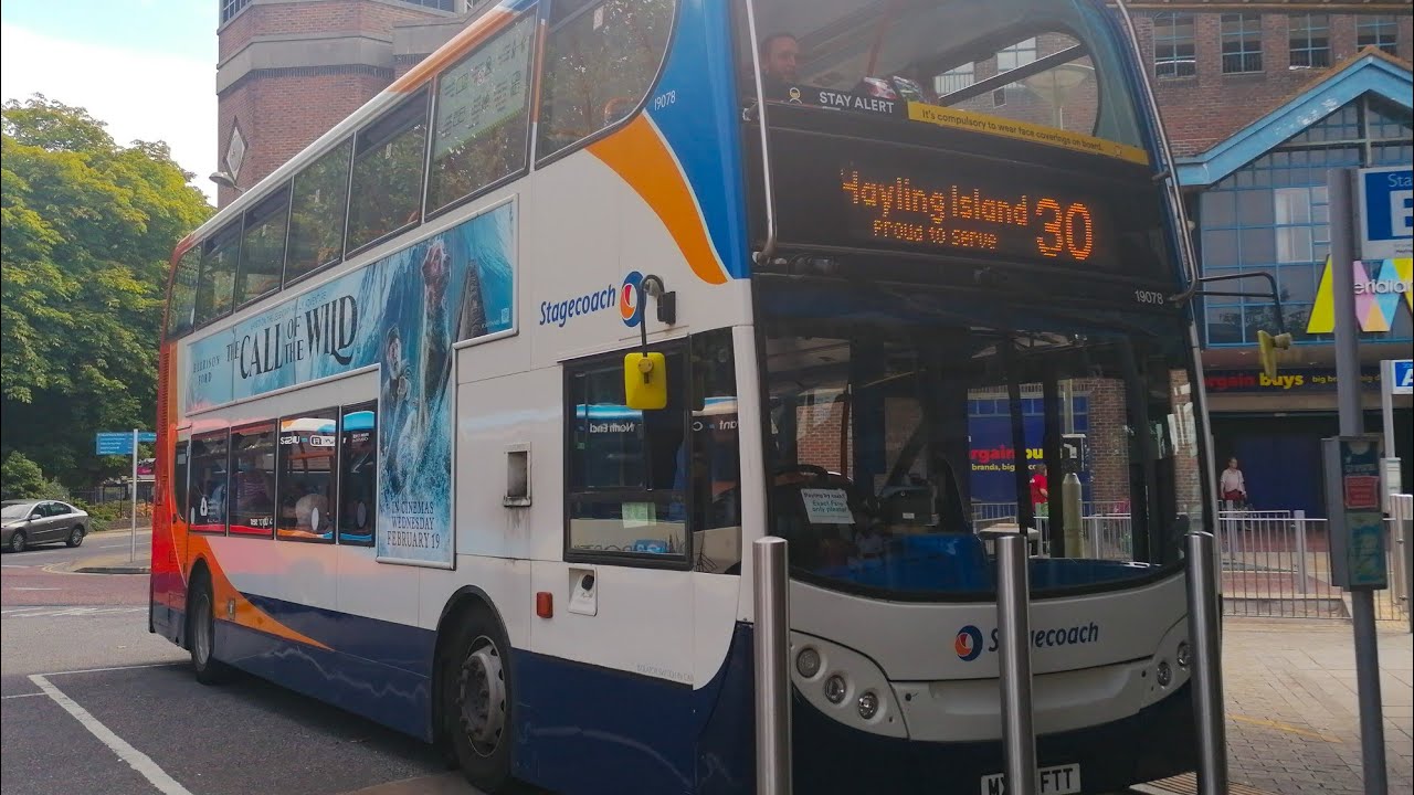 Route 30 on Diversion. Stagecoach in Portsmouth ADL Trident/ADL Enviro 400 19078 (MX56 FTT)