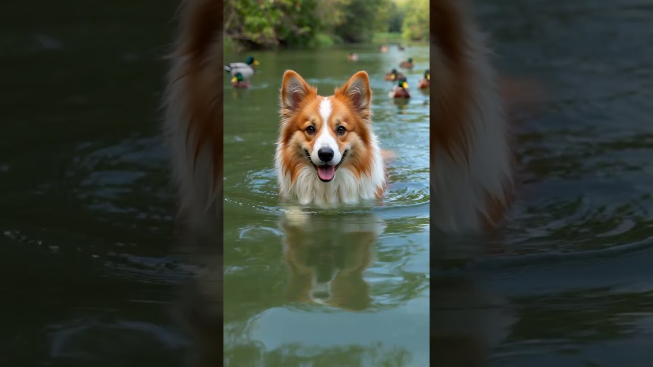 Ducks Teach Dog to Swim #cute #ducks #happy #dogs #doglife #pets
