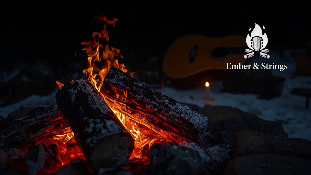 A Peaceful Winter Forest with Warm Acoustic Guitar