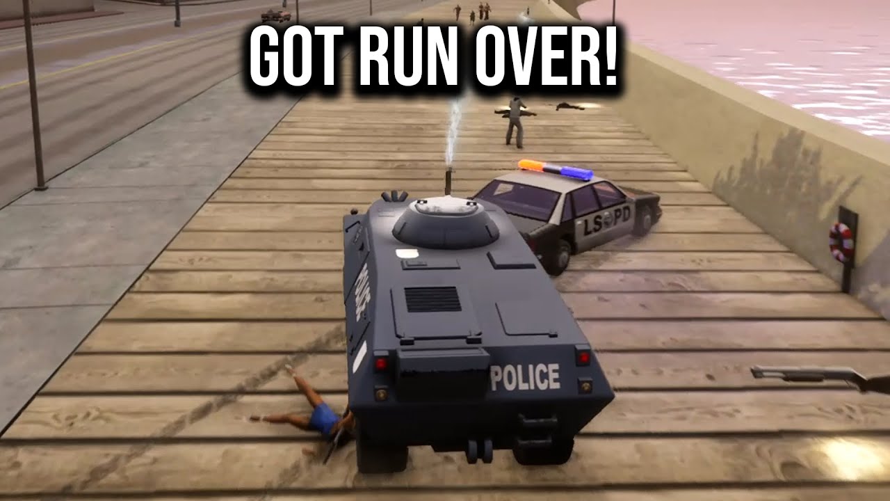 Running Over People With A SWAT Tank! 4 Stars Wanted Level