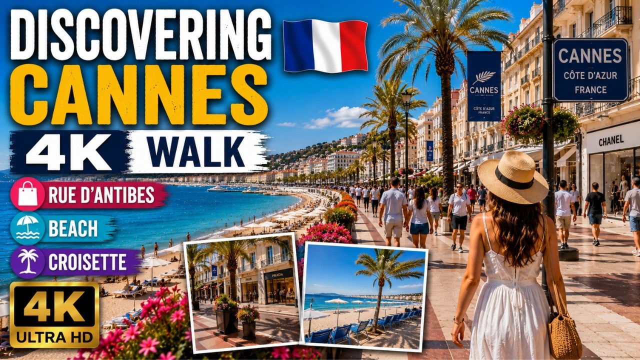 Discovering Cannes 🇫🇷 4K Walk | Rue d’Antibes, Beach & Croisette