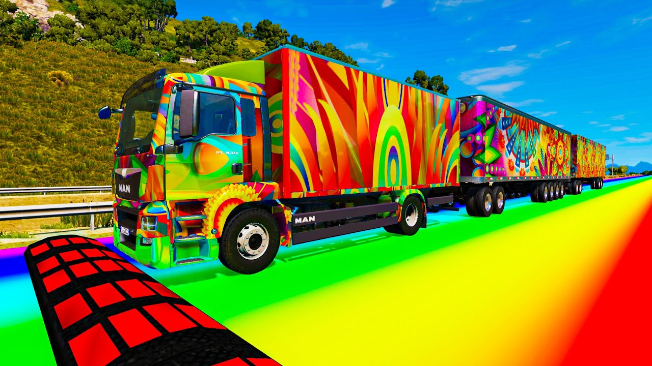 Trucks vs Upside Down Speed Bumps | BeamNG.DRIVE