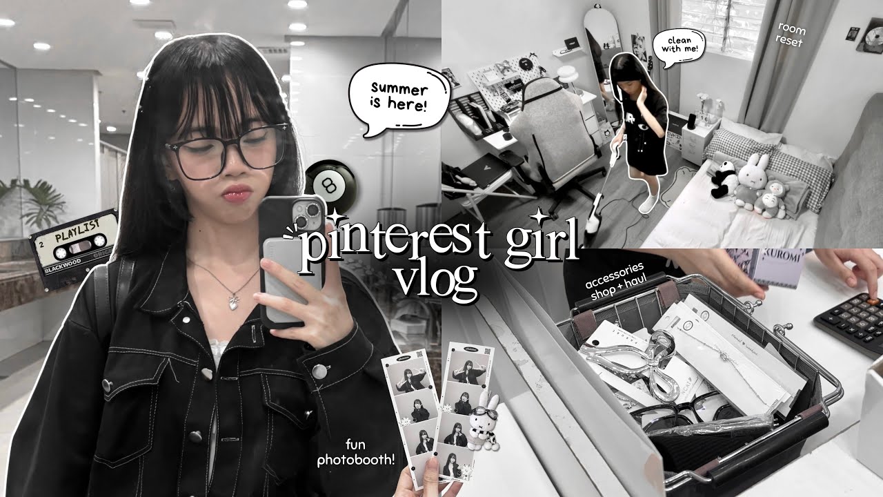 PINTEREST GIRL ☁️ Summer Vlog: GRWM, Accessories Shopping + Haul, Photobooth, Room Reset, FIFINE M9