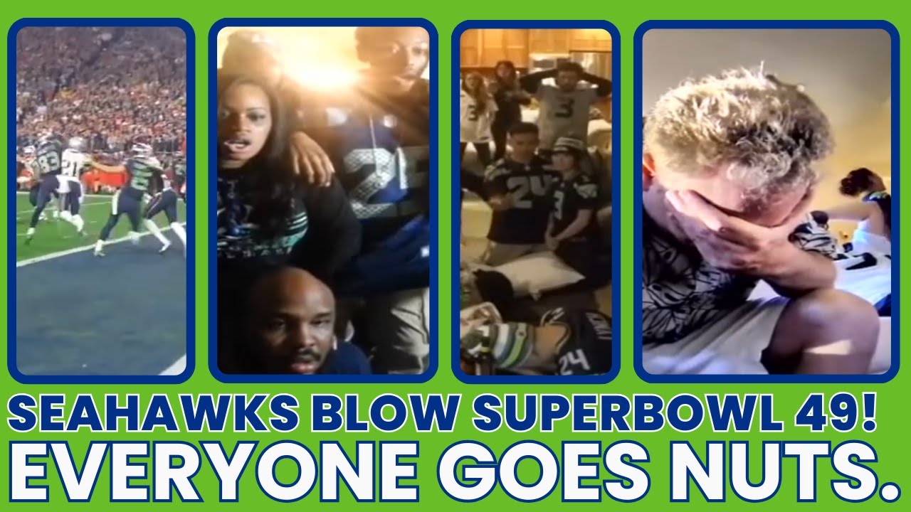 SEAHAWKS BLOW SUPERBOWL 49! EVERYONE GOES NUTS. (Wild reactions to an incredible ending)