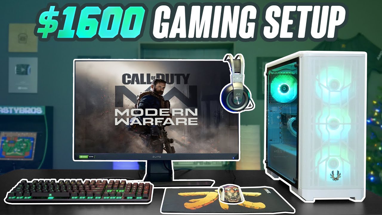 $1,600 FULL Gaming Setup (PC, Monitor, Keyboard, Mouse, Headset)