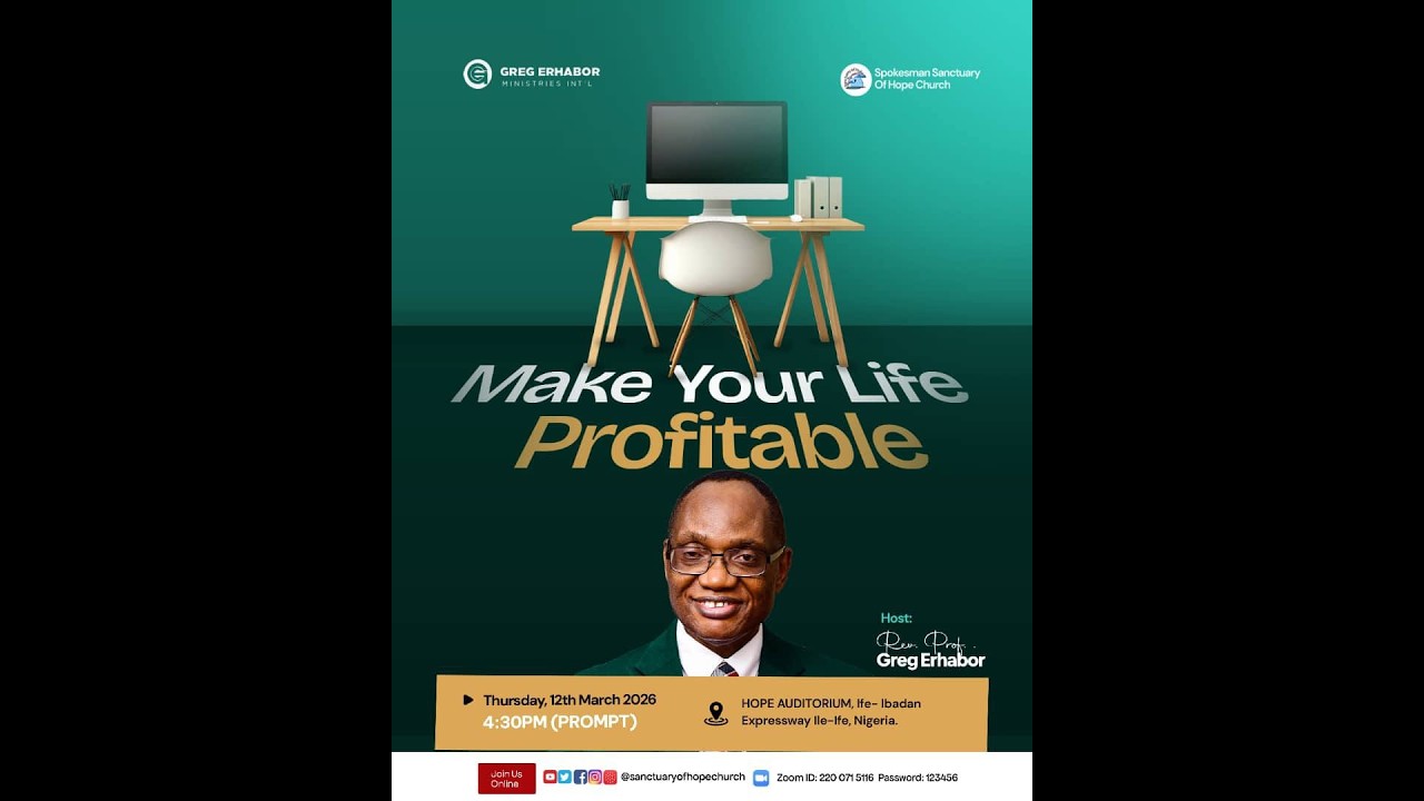 MAKE YOUR LIFE PROFITABLE || TUESDAY SERVICE || 12-03-2026