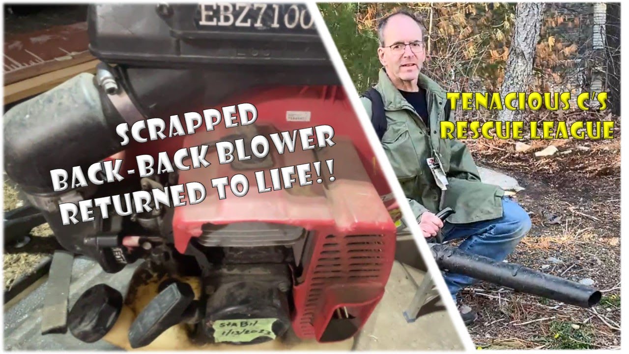 An Old Red Max EBZ7100 backpack blower! Look what I rescued from the dump! I fixed it. Now it works.