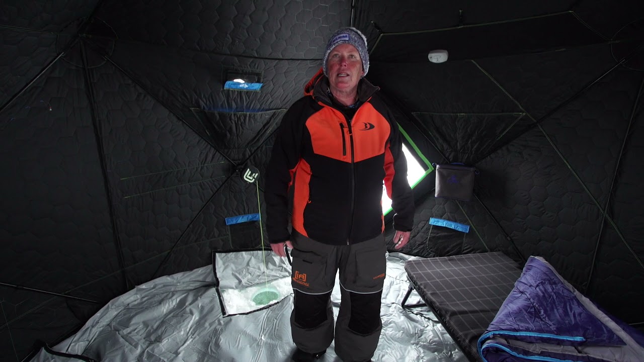 Sleep on the Ice in your Clam Hub Shelter