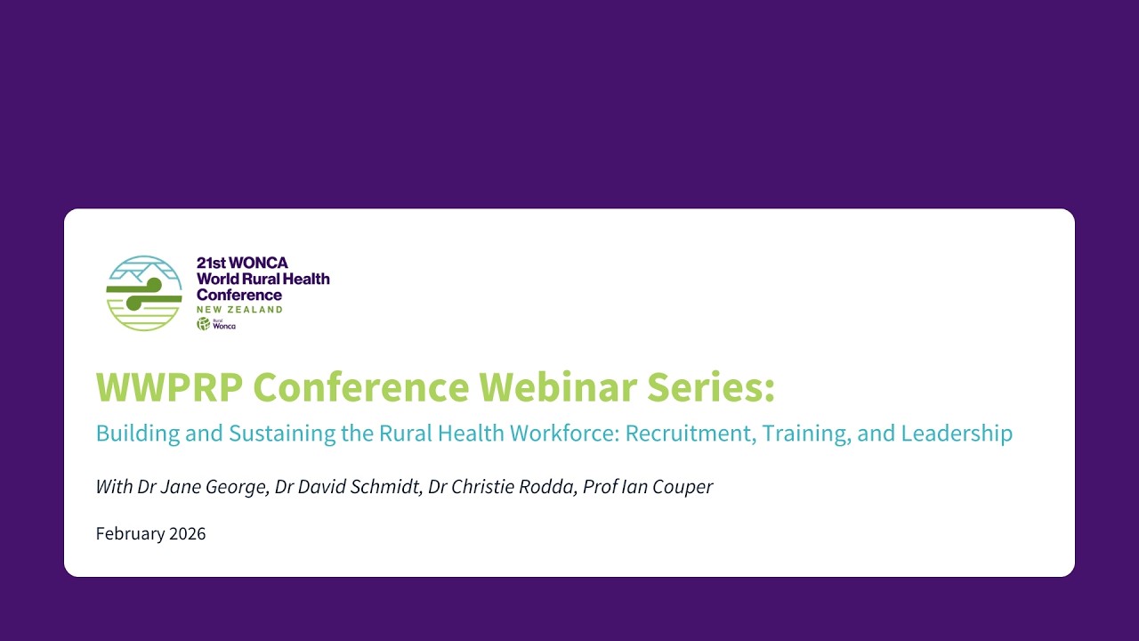 Webinar - Building and Sustaining the Rural Health Workforce: Recruitment, Training, and Leadership