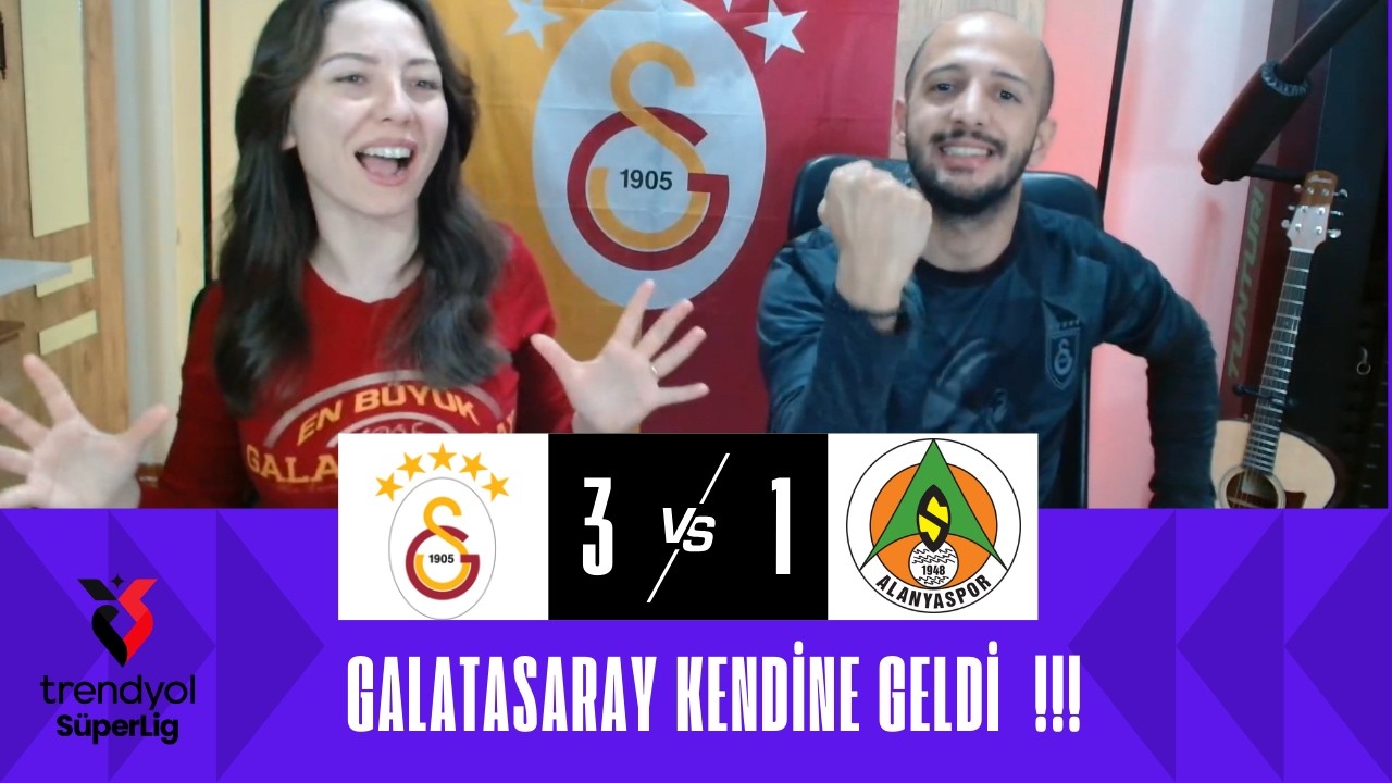 GALATASARAY 3 -1 ALANYASPOR MAÇ TEPKİ VİDEOSU🔥DERBİ ÖNCESİ MORALLER TAM !