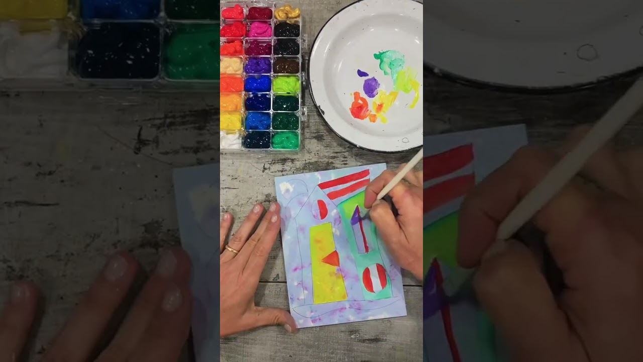 Usando minha paleta de tintas acrílicas