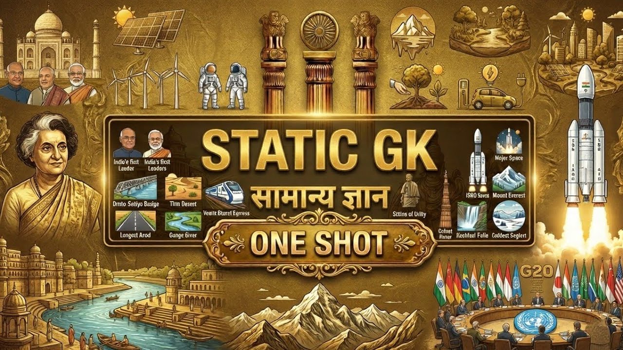 संपूर्ण स्टैटिक GK | One Shot Static GK | Complete Static GK Revision