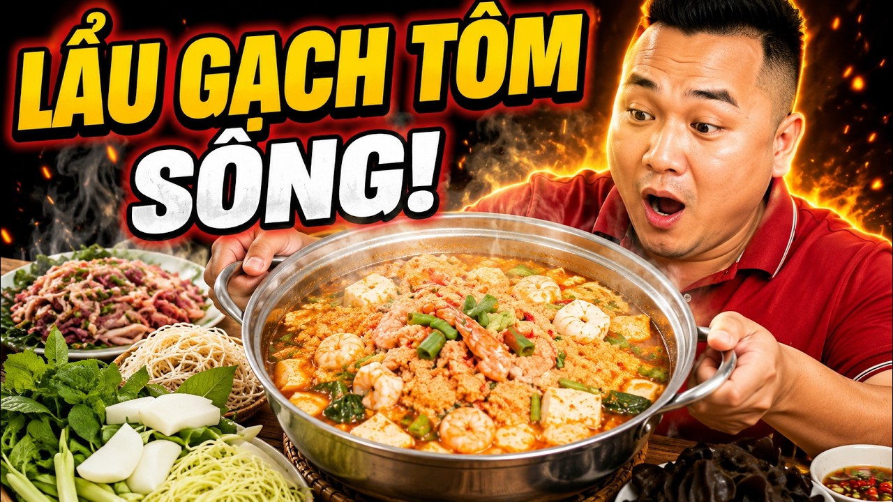 kiếm tiền tỷ với món  Lẩu Gạch Tôm Sông, Đậm Đà Chuẩn Vị | A Trên food