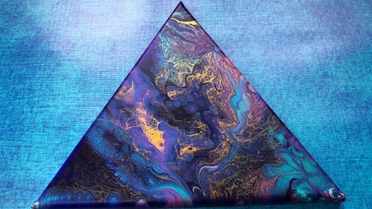 Left Over Paints on a Triangle Canvas | Manipulating Your Pours | Color Shift Paints