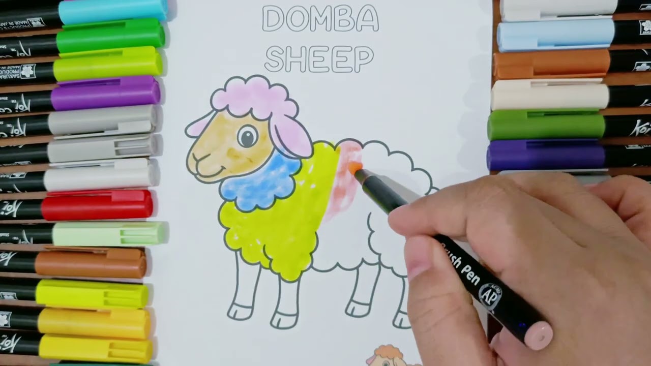 LET'S COLORING RAINBOW SHEEP| PAINTING ANIMAL #satisfying #forkids #fun