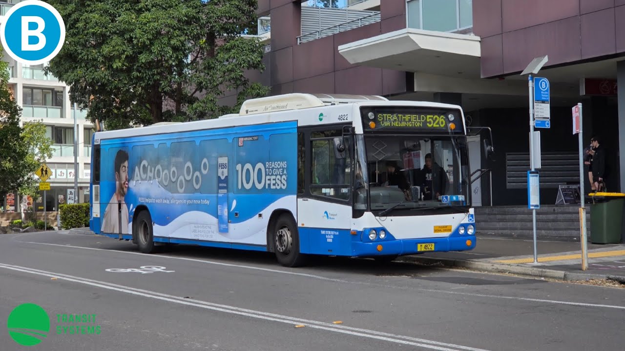 Transit Systems Inner West Burwood m/o 4822 Volvo B12BLE Euro 3 Custom Coaches CB60 bus ride