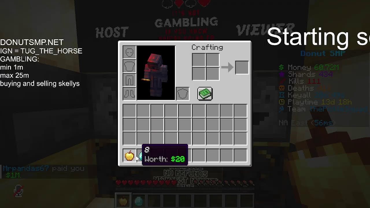DONUT SMP LIVE | MASSIVE LOOT DROP | GAMBLING | AUCTIONS | BUYING/SELLING SKELLYS |