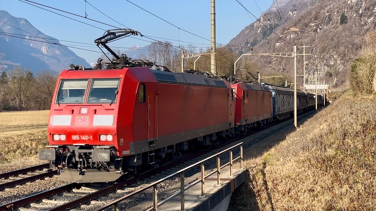 #408# TRENI MERCI - Il convoglio 45003 da Mannheim in transito a Claro! #alptransit 