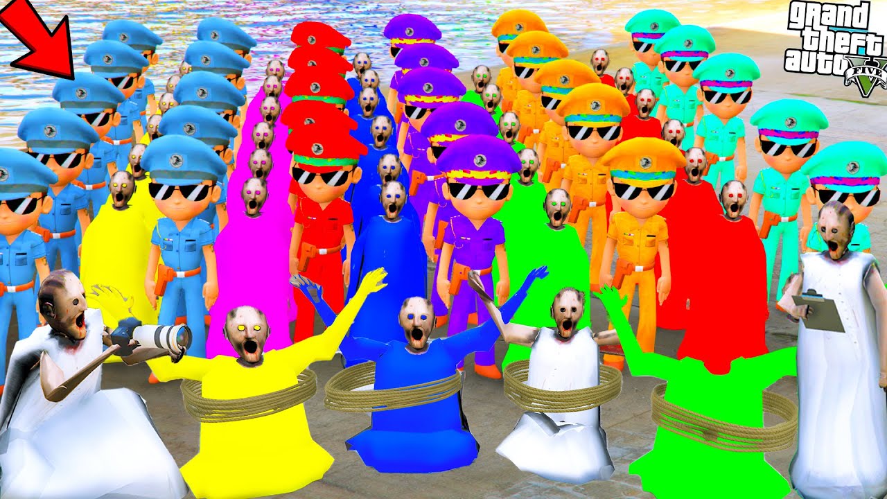 🤯😡1 Little Singham Attacked On 1000 Colorful Granny 🤣 in Gta 5 Gta5 Gameplay