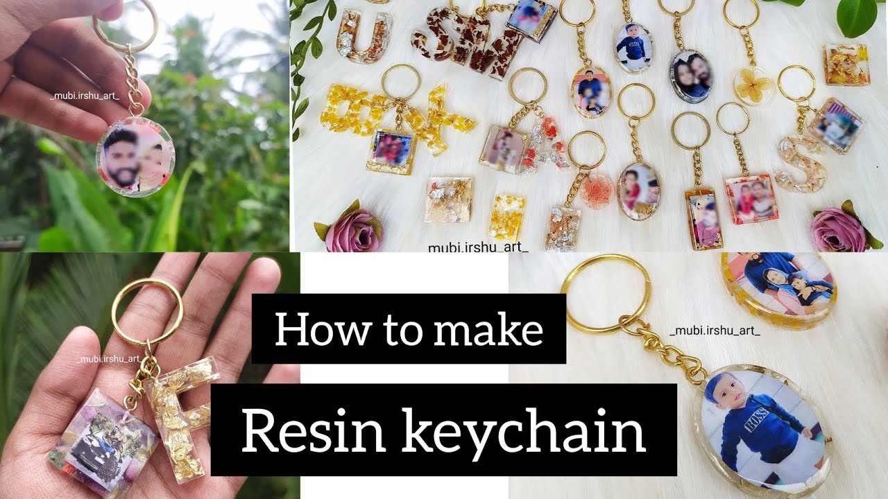 How to make Resin photo keychain / Resin craft / step by step / tutorial video / mubi irshu art