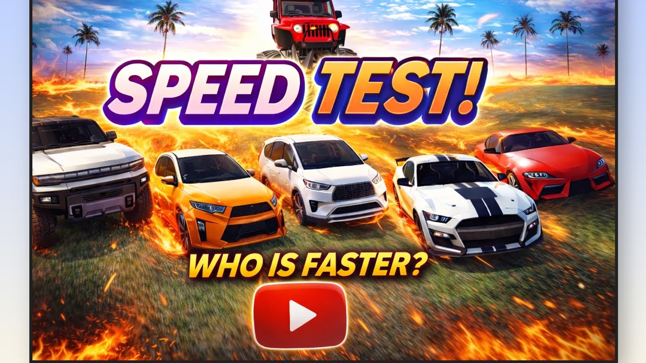 Extreme Speed Test – You Wont Believe the Winner!SUV vs Sports Car vs Monster Truck – Who Is Faster?
